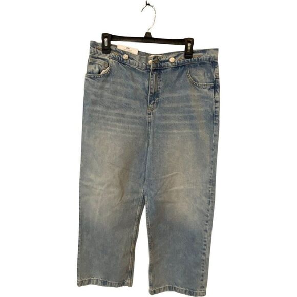 Zara Womens Jeans EU 38 US 6 Blue Wide Leg Adjustable Relaxed Fit 6186/242 NWT - Picture 2 of 12